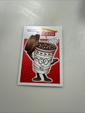 In-N-Out Burger Hot Cocoa Scratch & Smell Card - Red & Brown